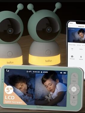 Boifun Kids Baby Monitor with Night Light - Mint Green Baby 6T